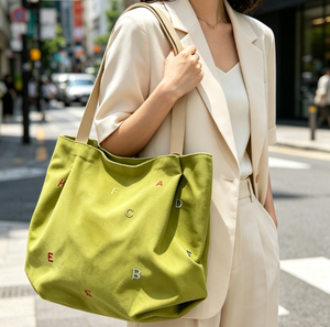 Avocado <b>Green</b> Canvas Tote <b>Bag</b> with Custom Logo & Color Large Capacity Shoulder Handbag for Travel & Shopping - Product Image 3
