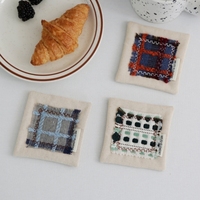 Sous-verres à pompons faits à la main pour le thé de l'après-midi au bureau, tasses, plateaux à café, dessous de verre épais résistants à la chaleur