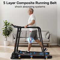 Caminadora Plegable para Personas Mayores con Pasamanos de Longitud Completa, Motor Silencioso, Absorción de Impactos, Pantalla LED, para Caminar y Correr en Casa