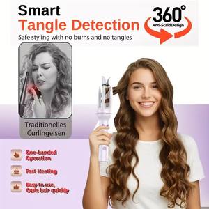 Rizador de Pelo Automático de 28 mm, Ondas Grandes Tipo Rollo de Huevo, No Daña el Cabello, Rizador de Cerámica con Efecto de Ondas de Agua, Rizador Grande para un Peinado Rápido - Product Image 4