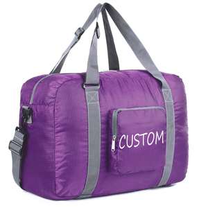 Nouveau design – Sac de voyage pliable 18 pouces pour avion, réutilisable, avec logo, imperméable, sac de week-end personnalisé, sac de sport pliable pour femmes et filles - Product Image 1