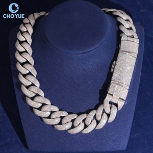 Moissanite 925 Silver Cuban Link Necklace Fully <b>Iced</b> <b>Out</b> Rhodium Plated Statement Jewelry Unisex Luxury Hip Hop <b>Chain</b> - Product Image 4