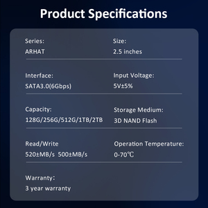 ไดรฟ์โซลิดสเตท 128GB 2256GB 512GB SSD สำหรับโน้ตบุ๊ก 3D NAND Flash SSD 128GB - Product Image 6