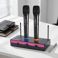 Microphones de karaoké professionnels sans fil double UHF à réduction de bruit en plastique, micros portatifs sans fil pour chant, discours et événements scéniques