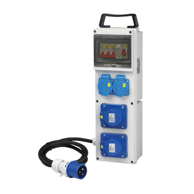 High Quality Electrical Distribution Box with 16A Sockets 230V IP44 Industrial Sockets 16A MCB 25A RCD Breaker