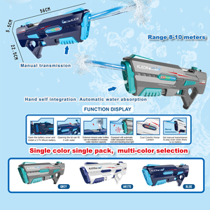 2024 nuovo prodotto pistola ad acqua elettrica giocattolo ad alta pressione a batteria automatico ad assorbimento di acqua vera arma da fuoco ragazzi metallo morbido - Product Image 6