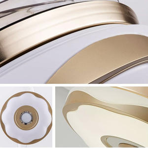 مكبر صوت بلوتوث ، ثريا خفيفة بجهاز تحكم عن بعد ، 3 أضواء ، مروحة ثريا قابلة للسير بمستوى 7 ألوان قابلة للتخديد - Product Image 5