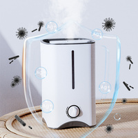 Humidificateur ultrasonique 5L à remplissage par le haut, désinfection, brume chaude et froide réglable, humidification domestique, LED, réservoir d'eau facile à nettoyer
