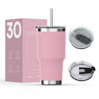 Gobelets isothermes à double paroi en acier inoxydable Hong Ling 30 oz, revêtement poudré, vente en gros, tasses à café, mug de voyage