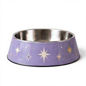 Gamelle Moderne Anti-Renversement en Métal Émaillé Motif Étoile Céleste pour Chien et Chat, avec Base Antidérapante en Caoutchouc – Vente en Gros - Product Image 1