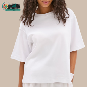 T-shirt en coton ample et moderne pour femme, coupe décontractée, manches courtes, col rond, respirant, doux, confortable, léger, été - Product Image 1
