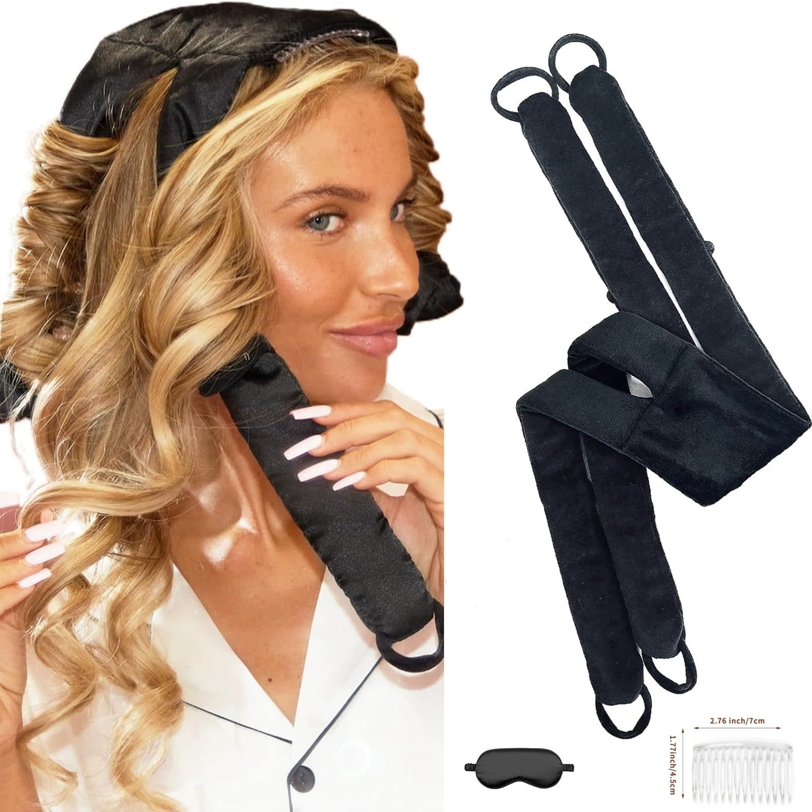 Black+23 tooth transparent comb+eye mask