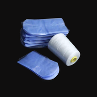 Sac thermorétractable en PVC transparent, imperméable et incurvé, imprimé sur mesure, avec film thermorétractable à joint de sécurité en arc pour bobines de fil à coudre et à broder
