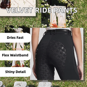 여성용 겨울 승마 스타킹 <span class=keywords><strong>2</strong></span> 개의 실리콘 피켓이있는 전체 좌석 벨벳 승마 바지 Jodhpurs 승마 바지 - Product Image 3