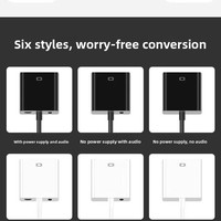 Adaptador de HDTV a VGA, Material ABS OEM, Hecho en China, para Monitor de Escritorio, Portátil, Proyector, Accesorios de Computadora