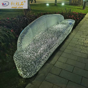 Nuevo Banco de Hormigón Translúcido Magic Stone XMS-TGSN, Muebles Iluminados para Jardín y Patio Exterior - Product Image 1
