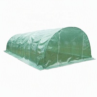 Serre tunnel ventilée 1000x400x230cm, structure en tube galvanisé, couverture en filet PE, 20 fenêtres, 10 baies, culture saisonnière