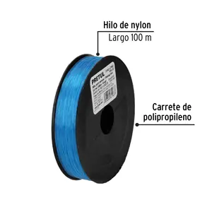 Caja con 10 Unidades Carrete con 100 m de Hilo de Pesca Azul Calibre 0.50 mm - Product Image 2