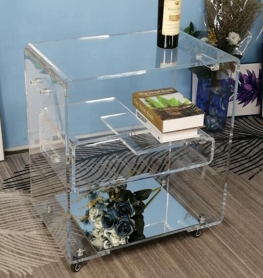 Акриловая Сервировочная Тележка Lucite Plexi для бара, чайная тележка