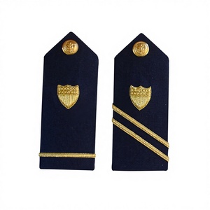 Custom Airline Captain Shoulder Badge Plates Embroidered Pilot Epaulettes <b>Comfortable</b> Professional Logo Supply - Product Image 1
