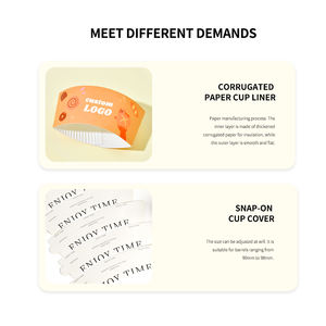 Heißgetränkebecher mit individuellem Logo, Becherhülle für 12oz 16oz 20oz 22oz, rutschfeste, wärmeisolierende Papierbecherhülle für Milchtee und Kaffee - Product Image 5
