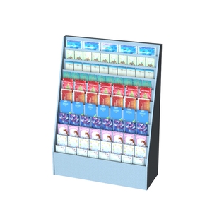 多层中密度纤维板贺卡展示架倾斜搁板明信片白色展示架、金属丝架展示架、金属流行支架 - Product Image 5