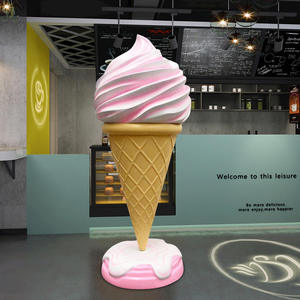 Estatuilla de fibra de vidrio molde de helado accesorios de modelo/estatua de helado de modelo/Decoración de tienda de cono de helado de fibra de vidrio gigante - Product Image 1