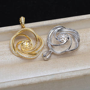 จี้เงินแท้ S925 ยี่ห้อ Wenchi สำหรับทำจี้มุก DIY ขนาด 16-17 มม. อุปกรณ์เสริม ฐานเปล่าสำหรับใส่จี้ รุ่นกึ่งสำเร็จรูป 13994 - Product Image 3