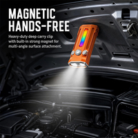 Lampe torche magnétique multifonctionnelle avec lumière principale de 2000LM, lumière latérale UV365 RGB et laser vert pour le travail, le camping et l'inspection (EDC)