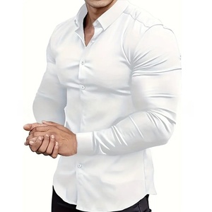 Camisa de Negocios para Hombre, Corte Ajustado, Manga Larga, Sin Plancha, Antiarrugas, Formal, Ropa de Trabajo, Casual, Verano - Product Image 2