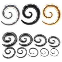 Alisouy 1PC 1.6-10mm Acier inoxydable Spirale Escargot Oreille Coniques Jauges Stretching Plugs Tunnel Expanders Body Piercing Jewelry