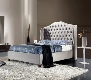 집 침실 가구 현대 가구 세트 킹 사이즈 고급 침대 디자인 나무 프레임 칸막이 더블 침대