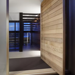 定制入口门实心铝图案面板，带智能面部指纹刷卡锁 - Product Image 1