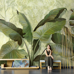 Impression personnalisée de paysages naturels, feuilles vertes, fleurs, décorations murales florales tropicales, peinture de montagne - Product Image 6