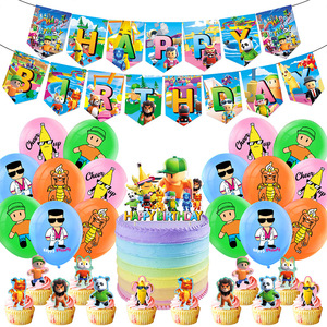 Decorazioni per Feste a Tema Gioco Cartoon <span class=keywords><strong>Stumble</strong></span> <span class=keywords><strong>Guys</strong></span>, Striscione <span class=keywords><strong>di</strong></span> Buon Compleanno, Topper per Cupcake, Palloncini Fai-da-Te - Product Image 2
