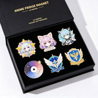 Imanes de Refrigerador con Diseños de Anime, Impresos con UV, de Aleación de Zinc, con Elegante Empaque de Regalo
