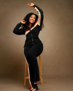 PASUXI Hochwertiger Großhandel Damen 2-Teiliger Trainingsanzug Fitness Zip-up Sweatshirts Sets Kundenspezifisches Damen Crop Top Hoodie Set - Product Image 4