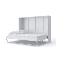 Nouveau design Lit mouphy invisible pliable de style nordique Lit mural à cadre métallique à ouverture horizontale à usage domestique peu encombrant avec armoire