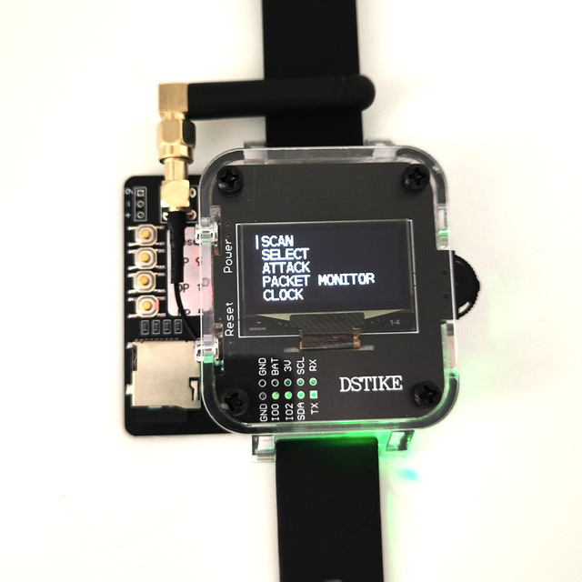 Deauther Watch Z | ESP8266 & ATmega32u4 WiFi BadUSB Hacker Watch with Custom Firmware Development and Packet Monitoring