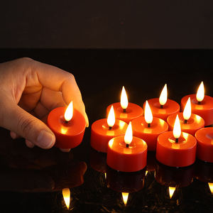 <span class=keywords><strong>Bougie</strong></span> chauffe-plat <span class=keywords><strong>LED</strong></span> en plastique Mermei - Fonctionne sur piles, télécommande, <span class=keywords><strong>flamme</strong></span> 3D pour les anniversaires, la décoration de la maison, les fêtes - Product Image 6