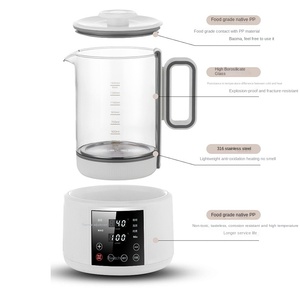 Bouilloire électrique portable en verre de 1,2 L avec arrêt automatique, contrôle numérique, puissance de 1200 W, chauffe-biberon pour lait infantile, thermostat intégré - Product Image 6