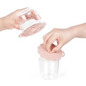 Couvre-gobelets en silicone réutilisables en forme de fleur, personnalisés en usine - Product Image 3