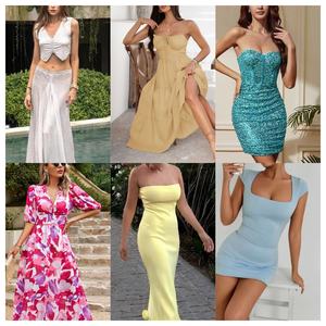 OEMカスタムリネンドレスデザインロゴ入りプレミアム服中国製 - Product Image 1