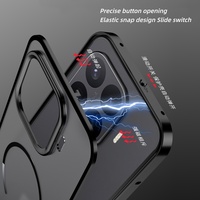 Coque de protection magnétique élastique en métal avec pare-chocs pour Xiaomi 17T Pro / 17T, avec protection d'objectif en PC dépoli transparent et coque arrière