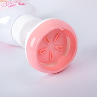 Penjualan Langsung Pabrik Pompa Busa Parfum Kosmetik Mewah Bentuk Bunga Pink 300ml Plastik PET Cetak Sablon Kustom