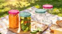 Bocaux en verre transparent avec couvercles à vis en métal, contenants de stockage alimentaire pour la cuisine et la conservation
