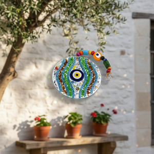 12X22 cm Vidrio Evil Eyes Decoración de pared Paneles de vidrieras - Product Image 3