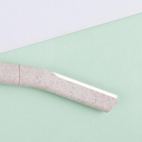 Rasoir à sourcils biodégradable en paille de blé avec lame en acier inoxydable - Couleurs rose nude et bleu, emballage personnalisé, prix bas Chine
