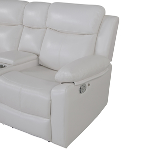 White Right Arm Facing Sectional Sofa Set-Faux Leather <b>Convertible</b> Modern Design for Apartment Living Rooms - Product Image 5