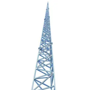 Columna de estructura de acero con celosía Angular, Radio de comunicación de 3 patas, Isp de 3 patas, antena galvanizada independiente, torre de 100 metros